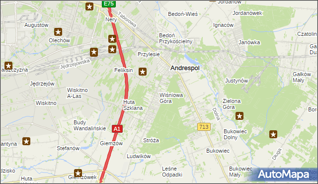 mapa Wiśniowa Góra, Wiśniowa Góra na mapie Targeo