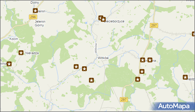 mapa Witków gmina Szprotawa, Witków gmina Szprotawa na mapie Targeo