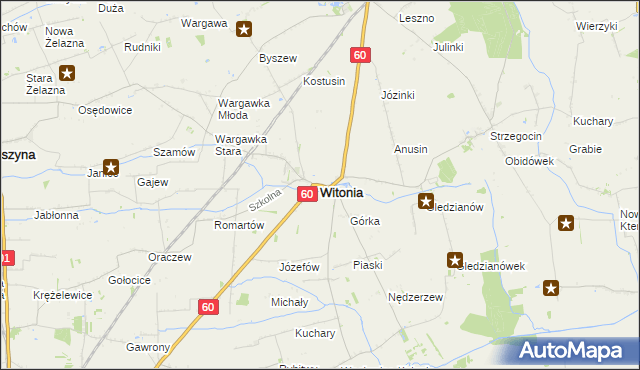 mapa Witonia, Witonia na mapie Targeo