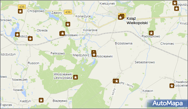 mapa Włościejewki, Włościejewki na mapie Targeo