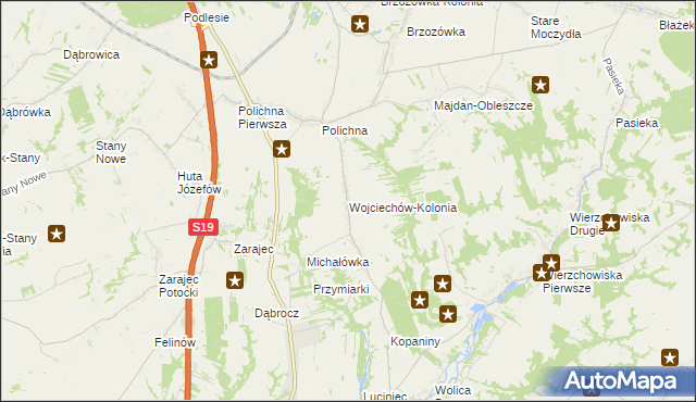 mapa Wojciechów-Kolonia, Wojciechów-Kolonia na mapie Targeo