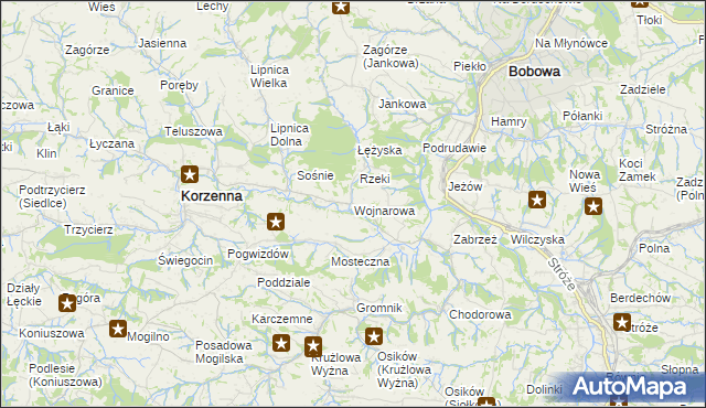 mapa Wojnarowa, Wojnarowa na mapie Targeo
