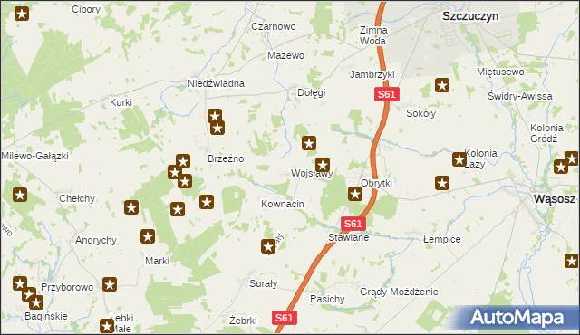 mapa Wojsławy, Wojsławy na mapie Targeo