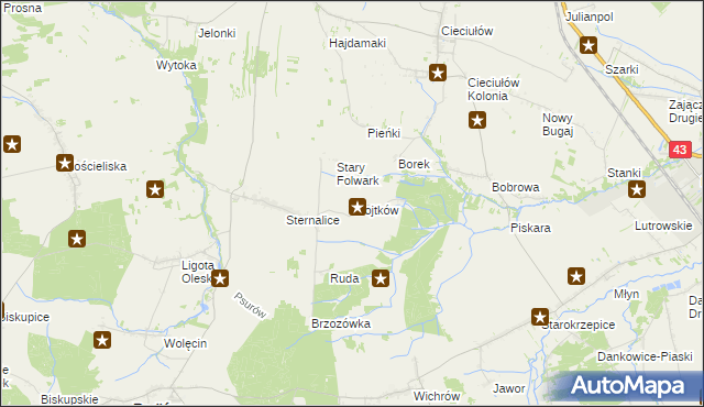 mapa Wojtków, Wojtków na mapie Targeo