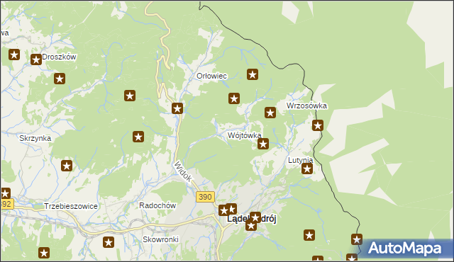 mapa Wójtówka gmina Lądek-Zdrój, Wójtówka gmina Lądek-Zdrój na mapie Targeo