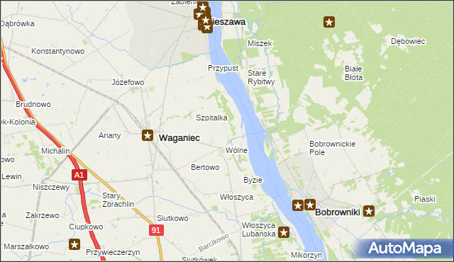 mapa Wójtówka gmina Waganiec, Wójtówka gmina Waganiec na mapie Targeo