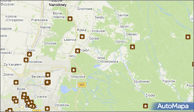 mapa Wola Chorzelowska, Wola Chorzelowska na mapie Targeo