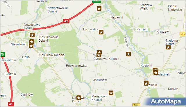 mapa Wola Cyrusowa-Kolonia, Wola Cyrusowa-Kolonia na mapie Targeo