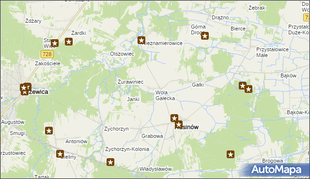mapa Wola Gałecka, Wola Gałecka na mapie Targeo