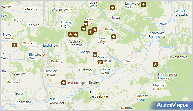 mapa Wola Goryńska, Wola Goryńska na mapie Targeo