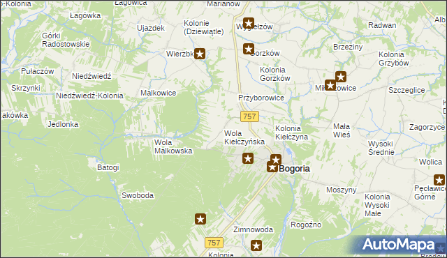 mapa Wola Kiełczyńska, Wola Kiełczyńska na mapie Targeo