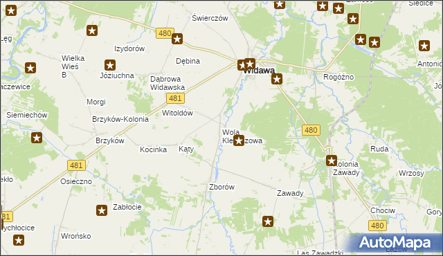 mapa Wola Kleszczowa, Wola Kleszczowa na mapie Targeo