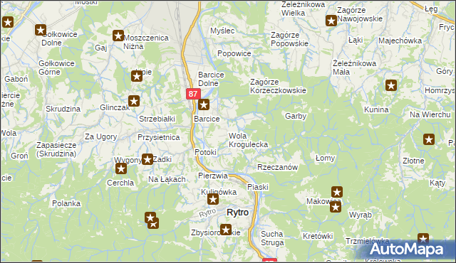 mapa Wola Krogulecka, Wola Krogulecka na mapie Targeo