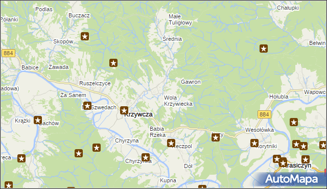 mapa Wola Krzywiecka, Wola Krzywiecka na mapie Targeo