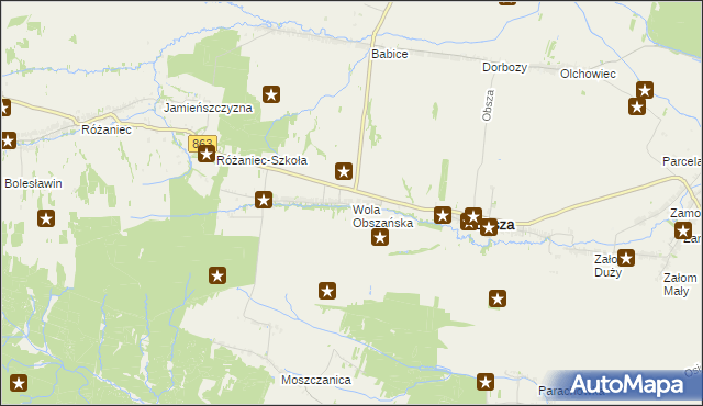 mapa Wola Obszańska, Wola Obszańska na mapie Targeo