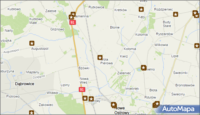 mapa Wola Pierowa, Wola Pierowa na mapie Targeo