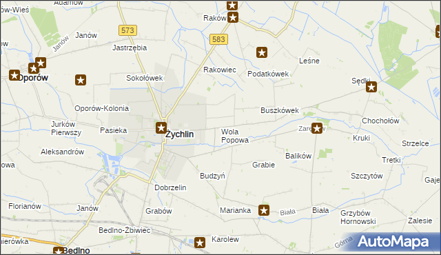 mapa Wola Popowa, Wola Popowa na mapie Targeo