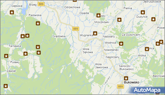 mapa Wola Sękowa, Wola Sękowa na mapie Targeo