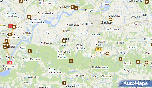 mapa Wola Stróska, Wola Stróska na mapie Targeo