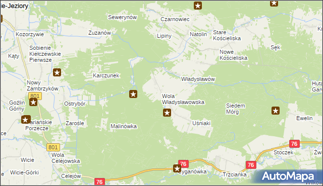 mapa Wola Władysławowska, Wola Władysławowska na mapie Targeo