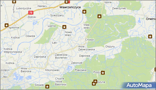 mapa Wola Zabierzowska, Wola Zabierzowska na mapie Targeo