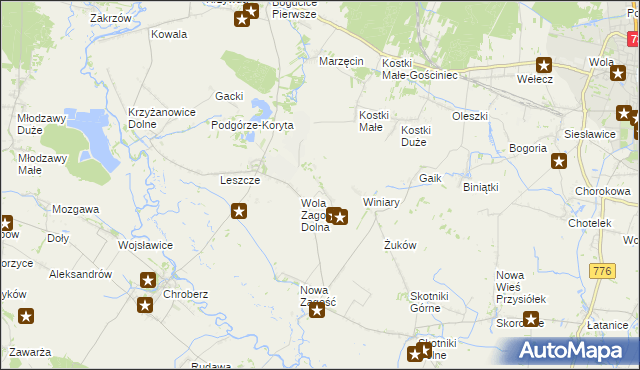 mapa Wola Zagojska Górna, Wola Zagojska Górna na mapie Targeo