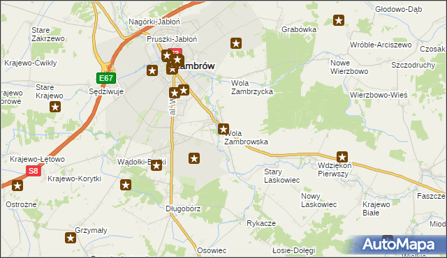 mapa Wola Zambrowska, Wola Zambrowska na mapie Targeo