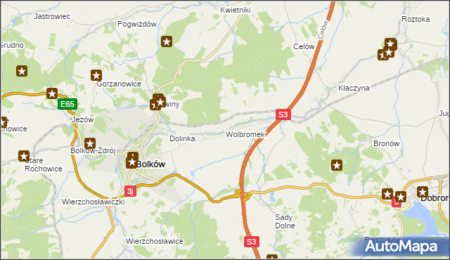 mapa Wolbromek, Wolbromek na mapie Targeo