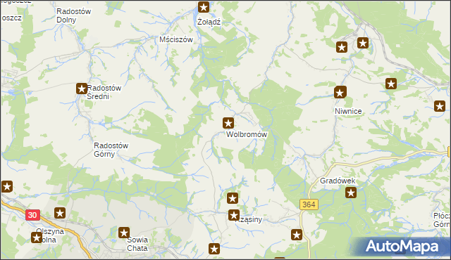 mapa Wolbromów, Wolbromów na mapie Targeo