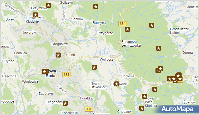 mapa Wolibórz, Wolibórz na mapie Targeo