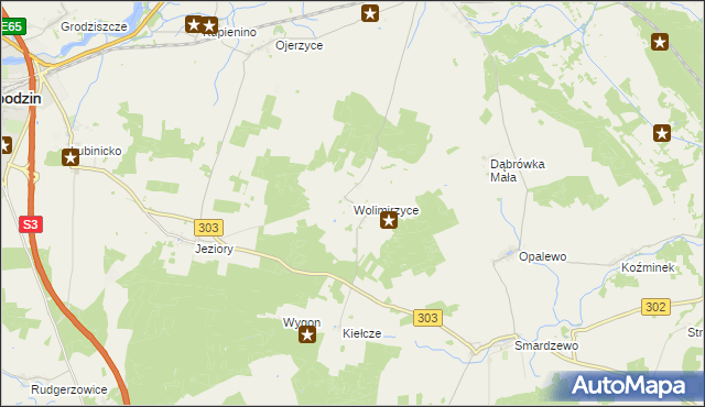 mapa Wolimirzyce, Wolimirzyce na mapie Targeo