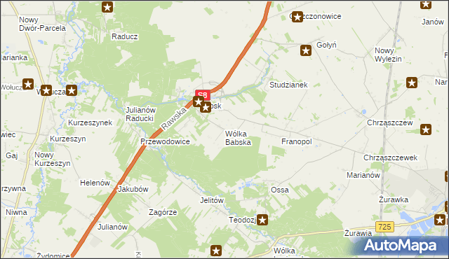 mapa Wólka Babska, Wólka Babska na mapie Targeo