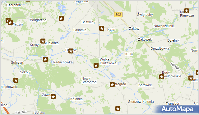 mapa Wólka Dłużewska, Wólka Dłużewska na mapie Targeo