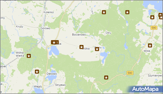 mapa Wólka gmina Kolno, Wólka gmina Kolno na mapie Targeo