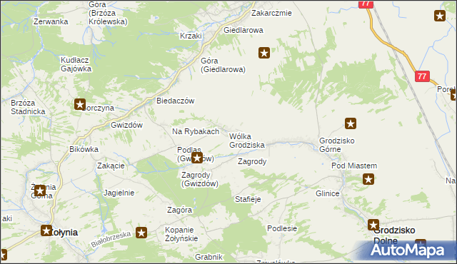 mapa Wólka Grodziska gmina Grodzisko Dolne, Wólka Grodziska gmina Grodzisko Dolne na mapie Targeo