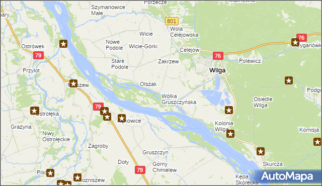 mapa Wólka Gruszczyńska, Wólka Gruszczyńska na mapie Targeo