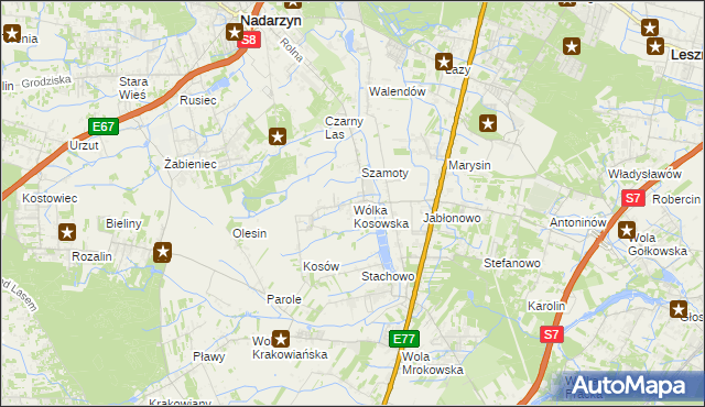 mapa Wólka Kosowska, Wólka Kosowska na mapie Targeo