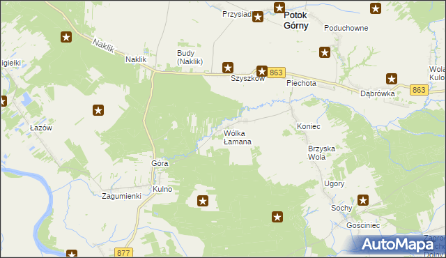 mapa Wólka Łamana, Wólka Łamana na mapie Targeo
