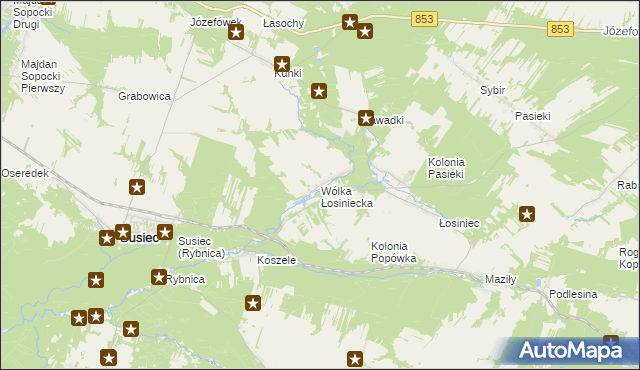 mapa Wólka Łosiniecka, Wólka Łosiniecka na mapie Targeo