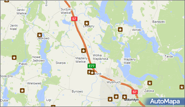 mapa Wólka Majdańska, Wólka Majdańska na mapie Targeo