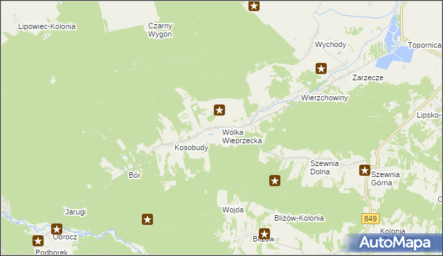 mapa Wólka Wieprzecka, Wólka Wieprzecka na mapie Targeo