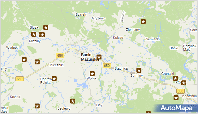 mapa Wróbel gmina Banie Mazurskie, Wróbel gmina Banie Mazurskie na mapie Targeo