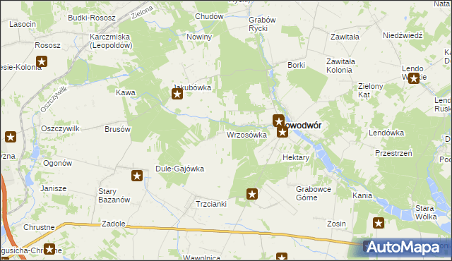 mapa Wrzosówka gmina Nowodwór, Wrzosówka gmina Nowodwór na mapie Targeo