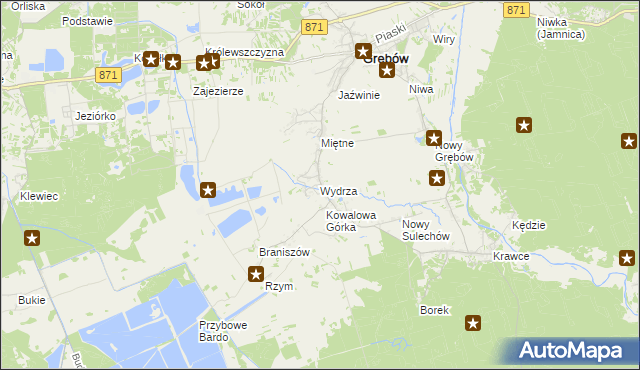 mapa Wydrza, Wydrza na mapie Targeo