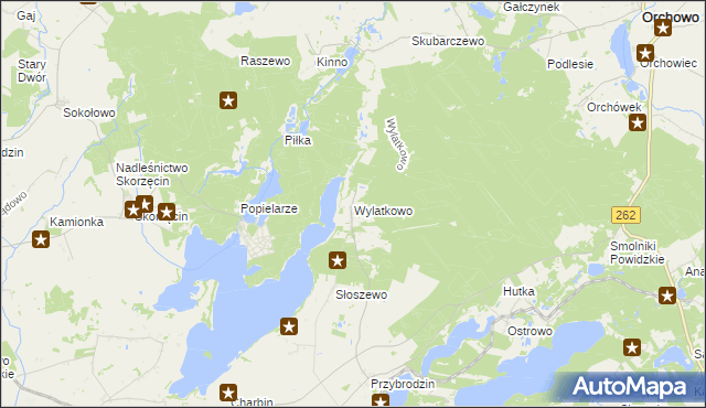 mapa Wylatkowo, Wylatkowo na mapie Targeo