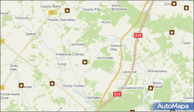 mapa Wyromiejki, Wyromiejki na mapie Targeo