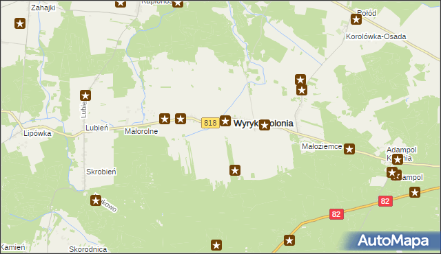 mapa Wyryki-Połód, Wyryki-Połód na mapie Targeo