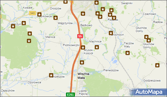 mapa Wysoki Kościół, Wysoki Kościół na mapie Targeo
