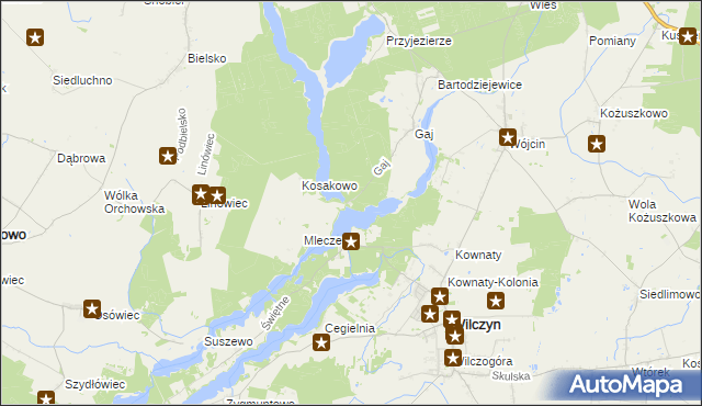 mapa Wysoki Most gmina Jeziora Wielkie, Wysoki Most gmina Jeziora Wielkie na mapie Targeo