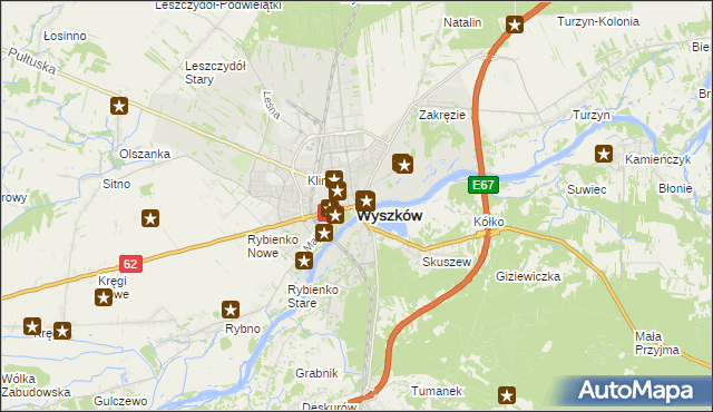 mapa Wyszków, Wyszków na mapie Targeo